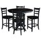 International Concepts 36 in. Round Counter Height Extension Dining Table w/12 in. Leaf and 4 Emily Counter Height Stools K46-36RXT-11-S6172-4 - alternate 2